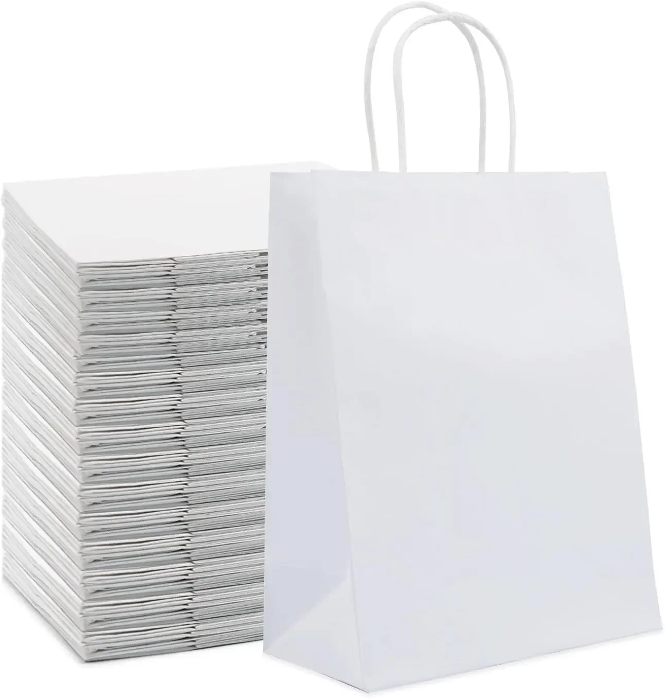 50PCS Paper Gift Bags With Handles Bulk Paper Shopping Bags Kraft Bags Party Favor Bags Retail Merchandise Bags Sacks