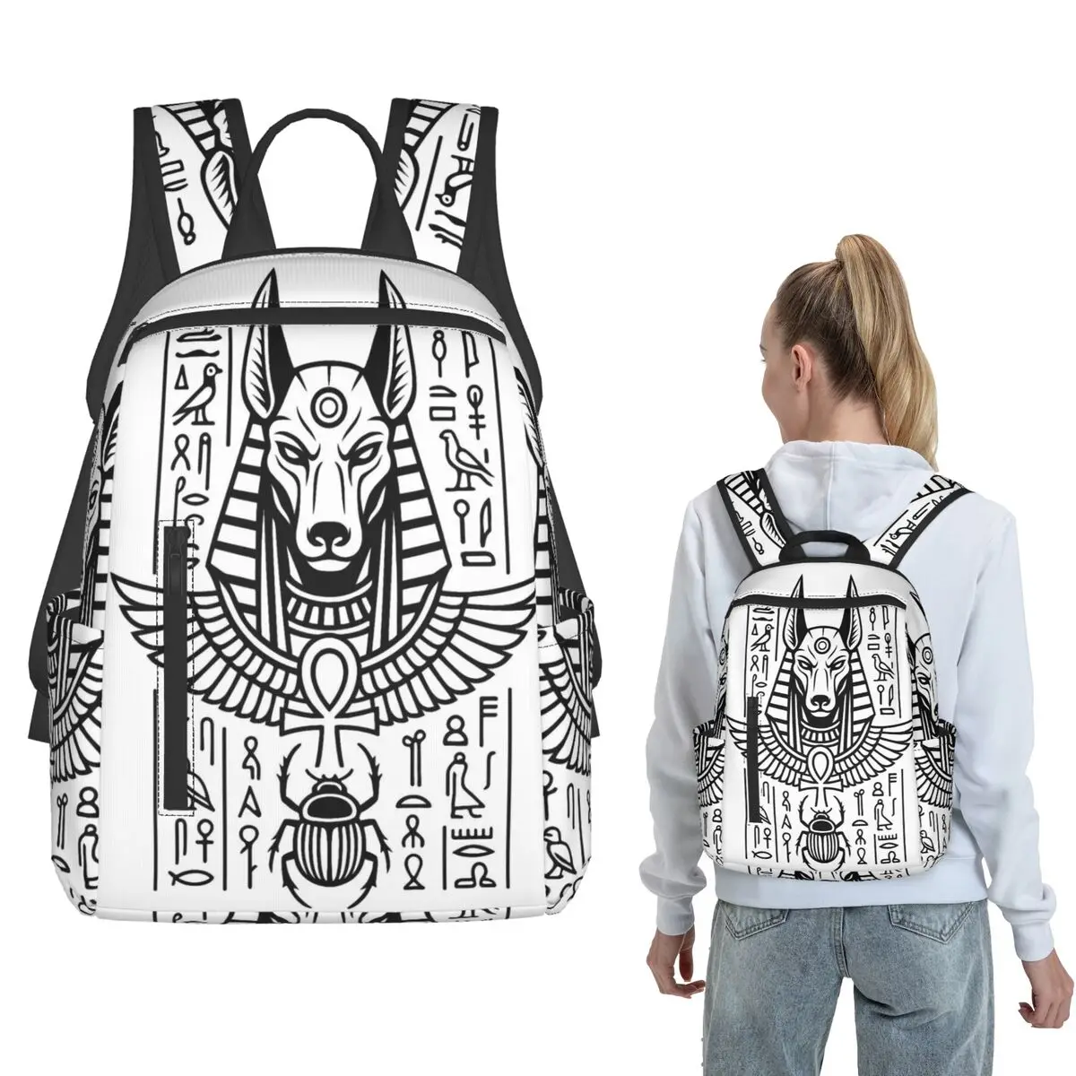 Egyptian Deities God Egypt Pharaoh Backpack Daypack Boys Girls BookBag School Bag Shoulder Bags for Men Women