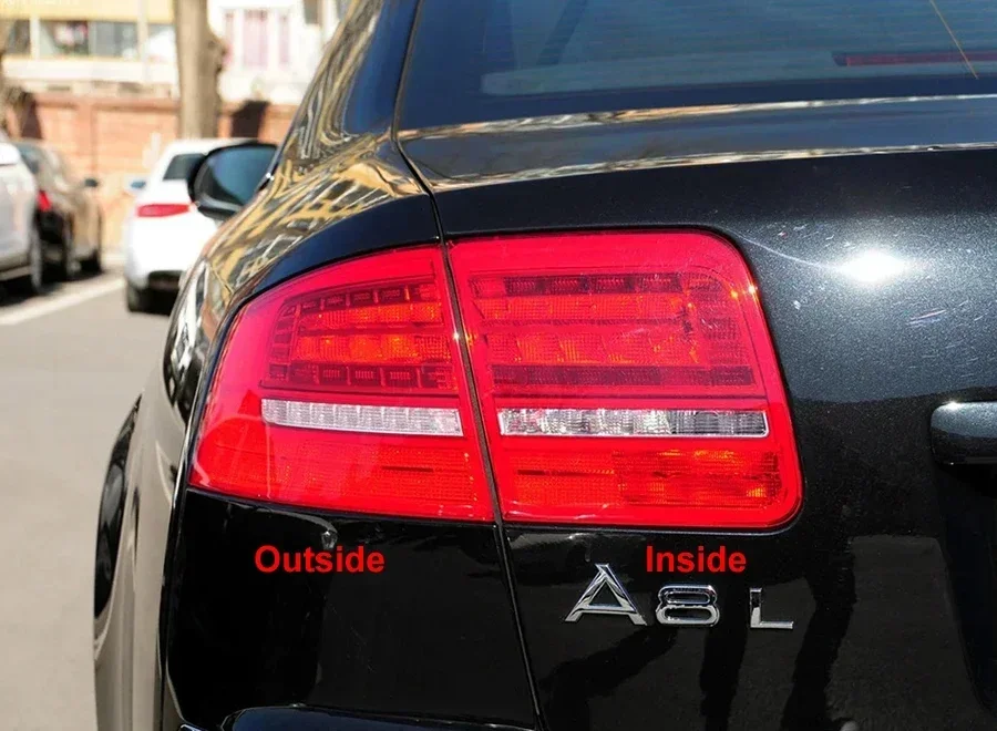 For Audi A8 A8L D3 2008 2009 2010 Rear Outer Taillight Shell Tail Lamp Cover Brake Lights Mask Auto Replacement Parts