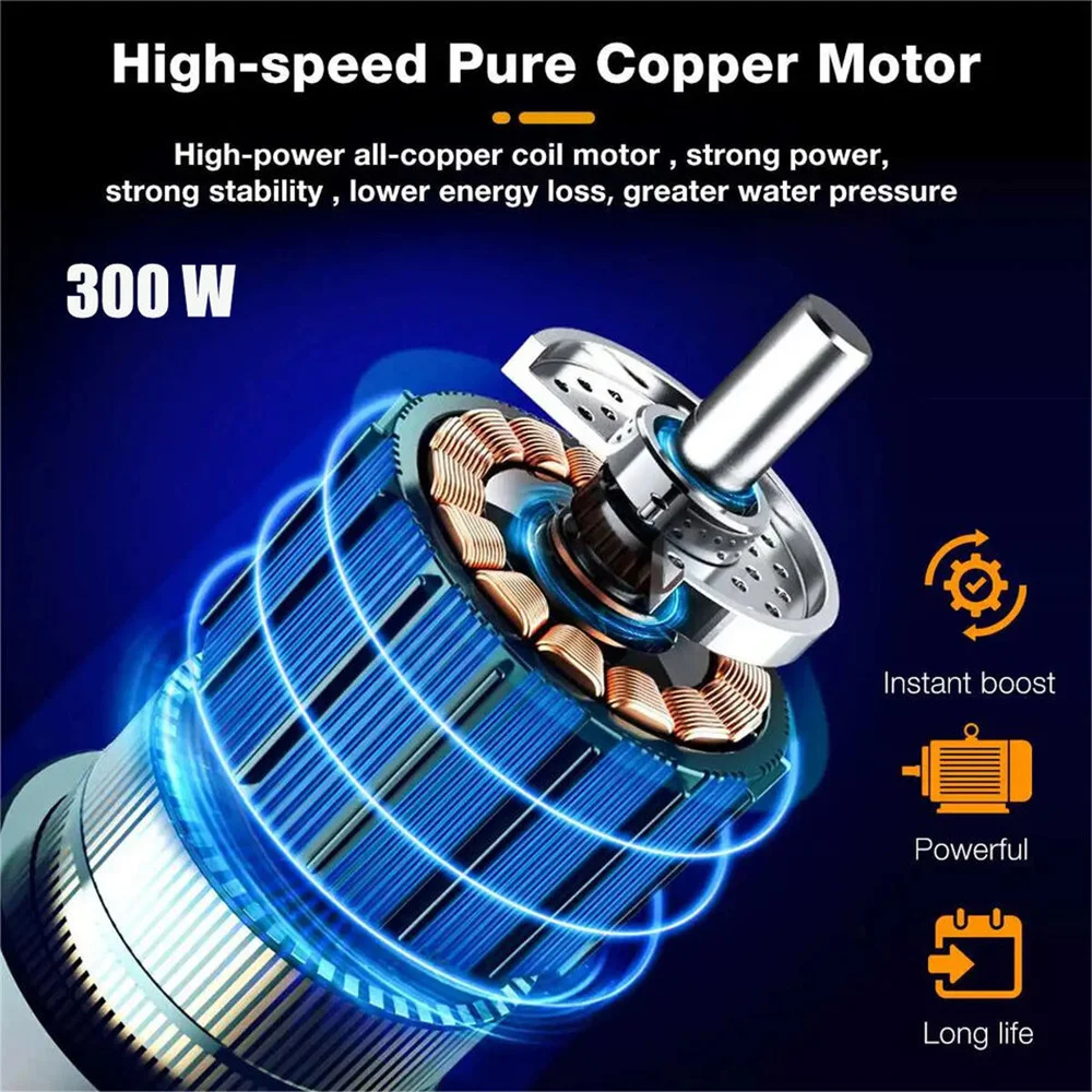 300W 30Bar Cordless High Pressure Car Washer Spray Water Gun 12000mAh Battery Foam Generator Car Washing Machine for Home - Image 2
