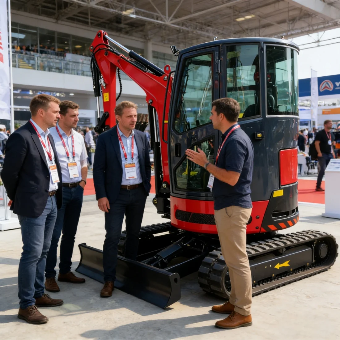 حفارة صغيرة مع هيكل معزز دوار مرن محرك ديزل قوي مخصص متعدد الوظائف الكابينة حفارة صغيرة