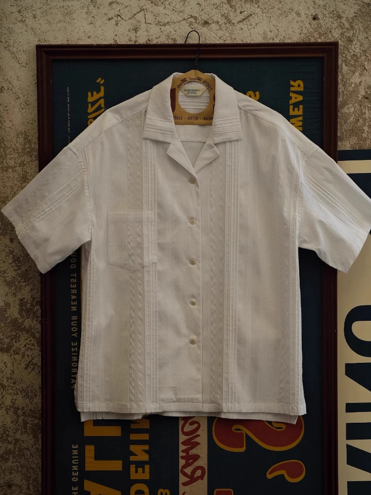 

Рубашка с коротким рукавом в американском ретро-стиле с кубинским воротником, унисекс, дышащая, легкая, летняя, модная, повседневная, однотонная