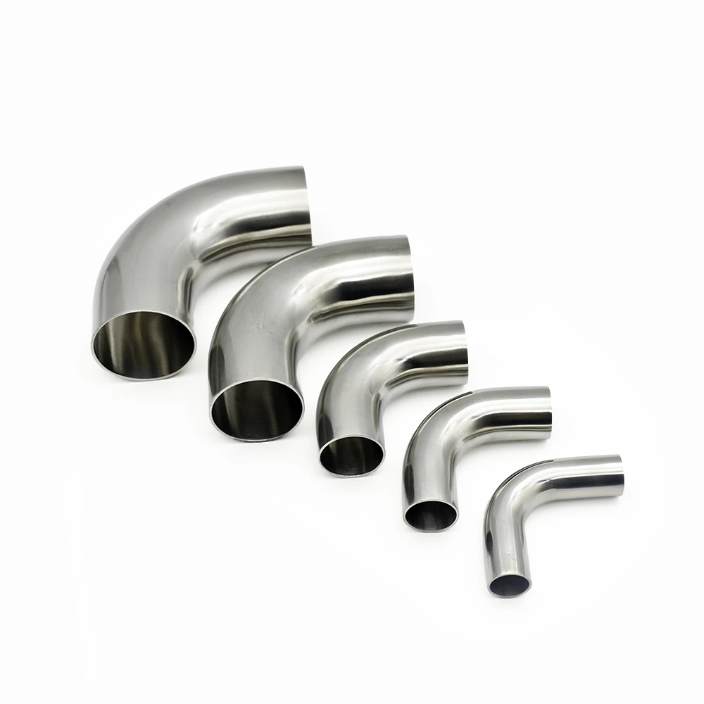 Guangluo 304/316 Stainless Steel Sanitary 90° Long Weld Elbow Mirror Polished Automatic Weld Pipe Elbow sanitary Weld Pipe Fitt