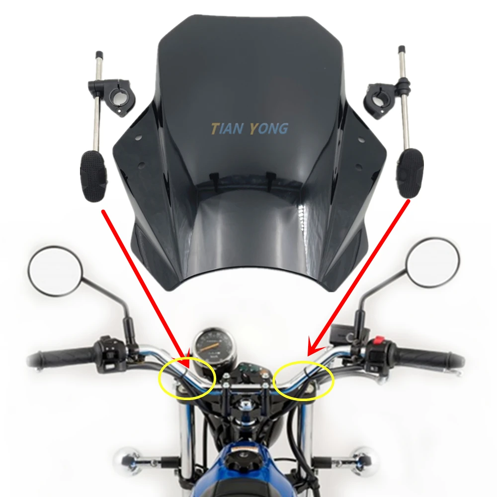 Windscreen Up&Down Adjustable Universal Windshield Spoiler Extension Deflector For Suzuki TU 250X TU250X VANVAN 200 VANVAN200 view 3
