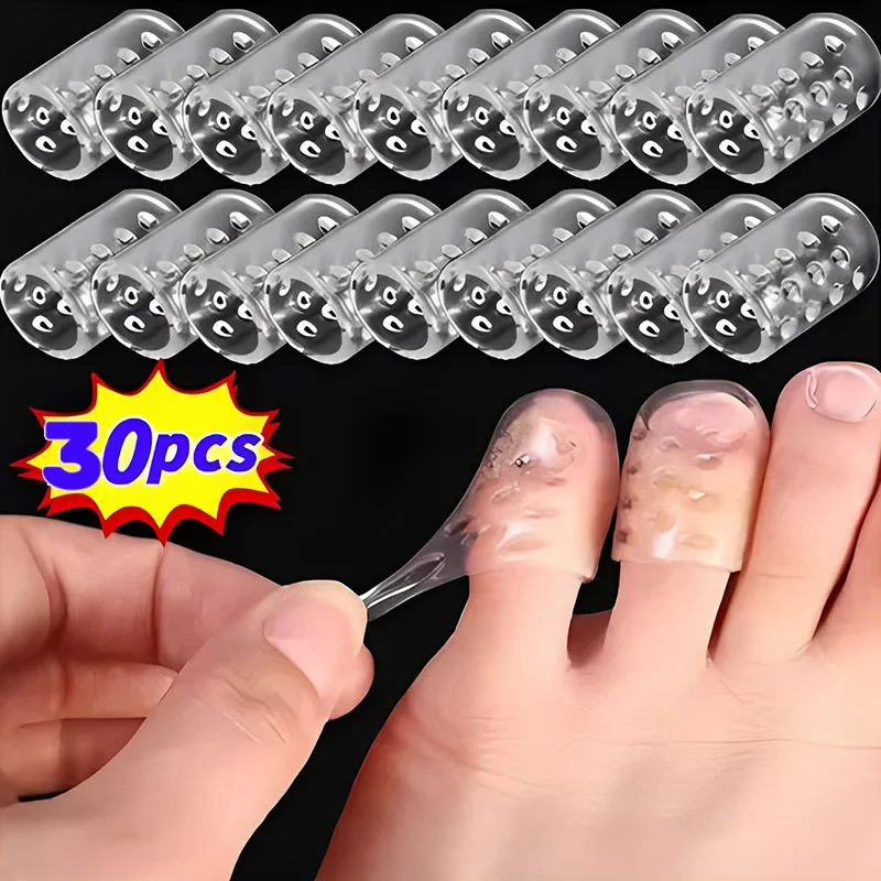 5-30pcs Transparent Silicone Toe Protectors Breathable Anti-Friction Washable Foot Cares Prevents Blisters Elasticity Toe Covers