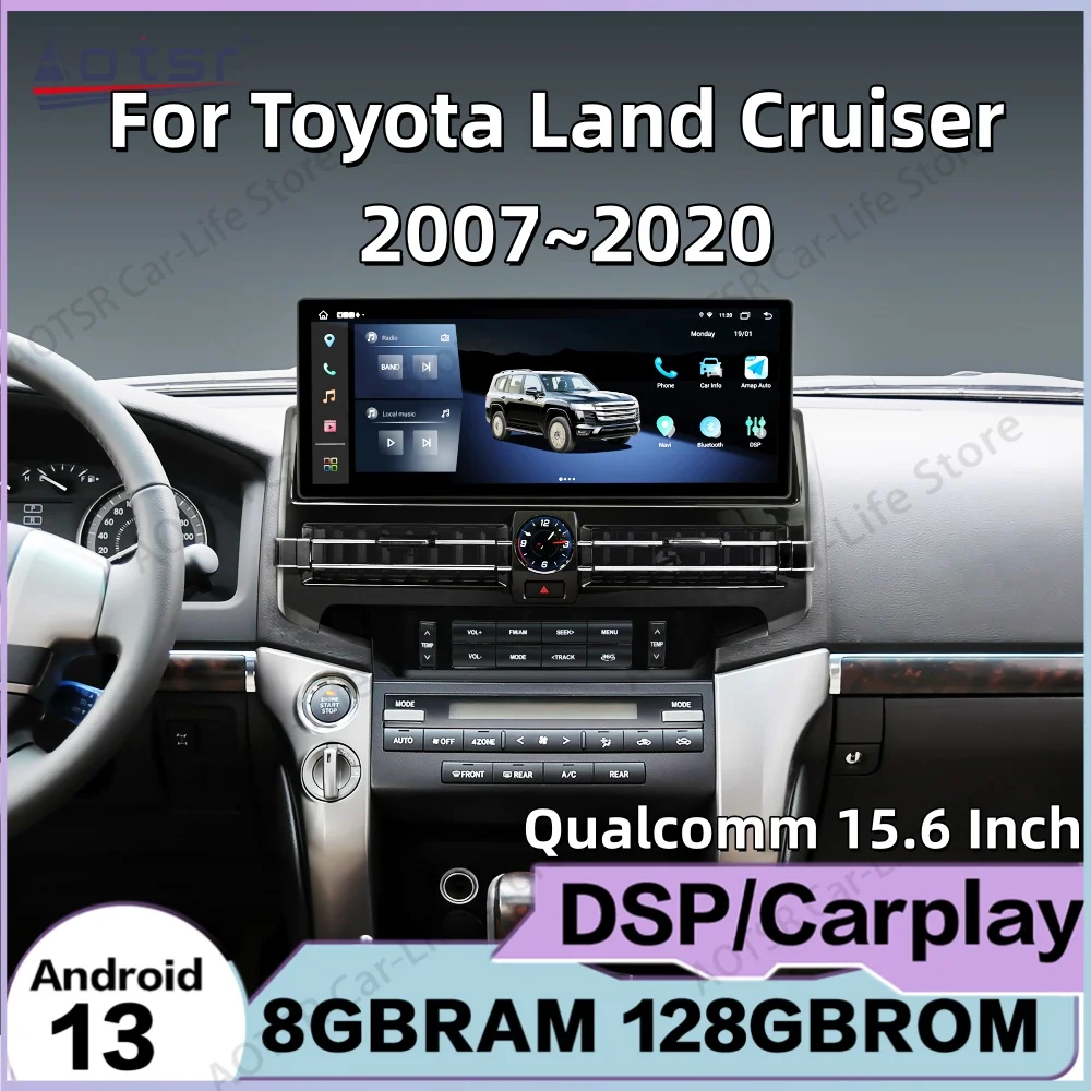

For Toyota Land Cruiser 2007~2020 15.6 Inch Qualcomm Multimedia Android 13 Radio GPS Navigation Video Stereo Receiver Head Unit