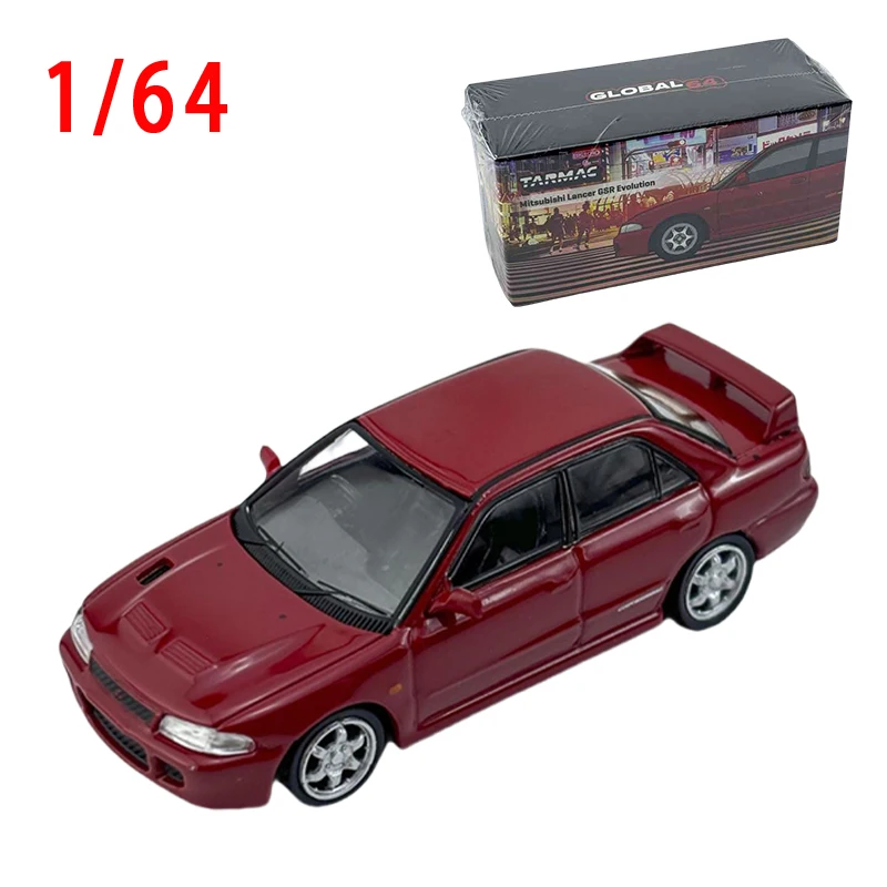 Diecast 1/64 Scale Mitsubishi Lancer GSR Evolution Racing Car Model Alloy Mitsubishi Lancer EVO Vehicle Collectible Ornaments