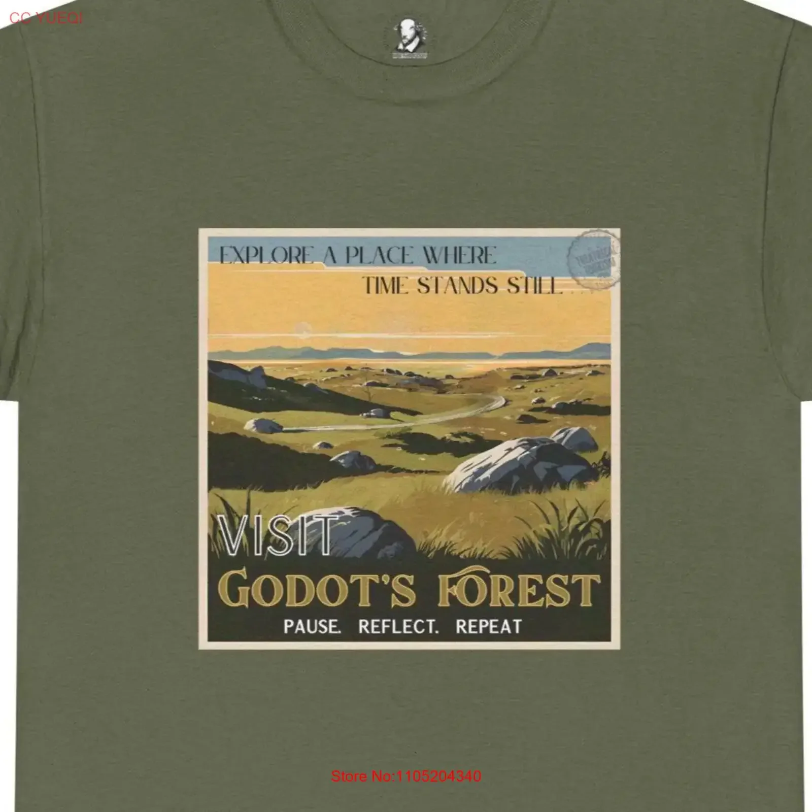 

Сэмюэл Беккетт ожидание Godot пародия винтажный туристический постер футболка театр юмор абюрдризм винтажный мытый дышащий