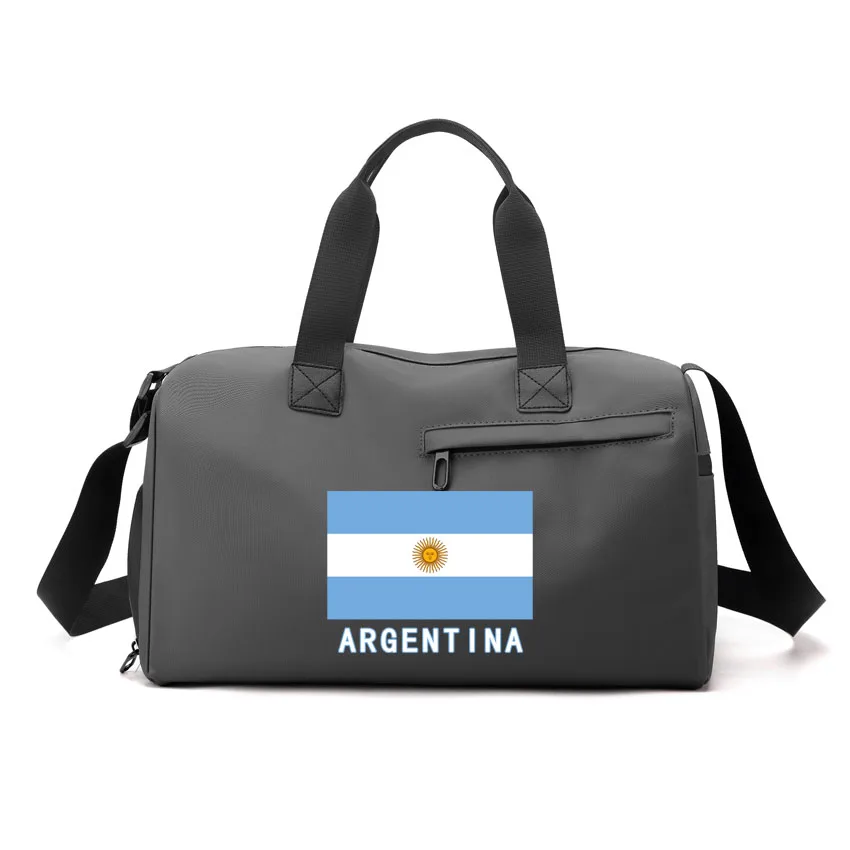 

Gym Workout Bag Waterproof with Compartment and Wet Pocket Foldable for Camping Travel Gear Argentina Flag Printed Yoga Bags