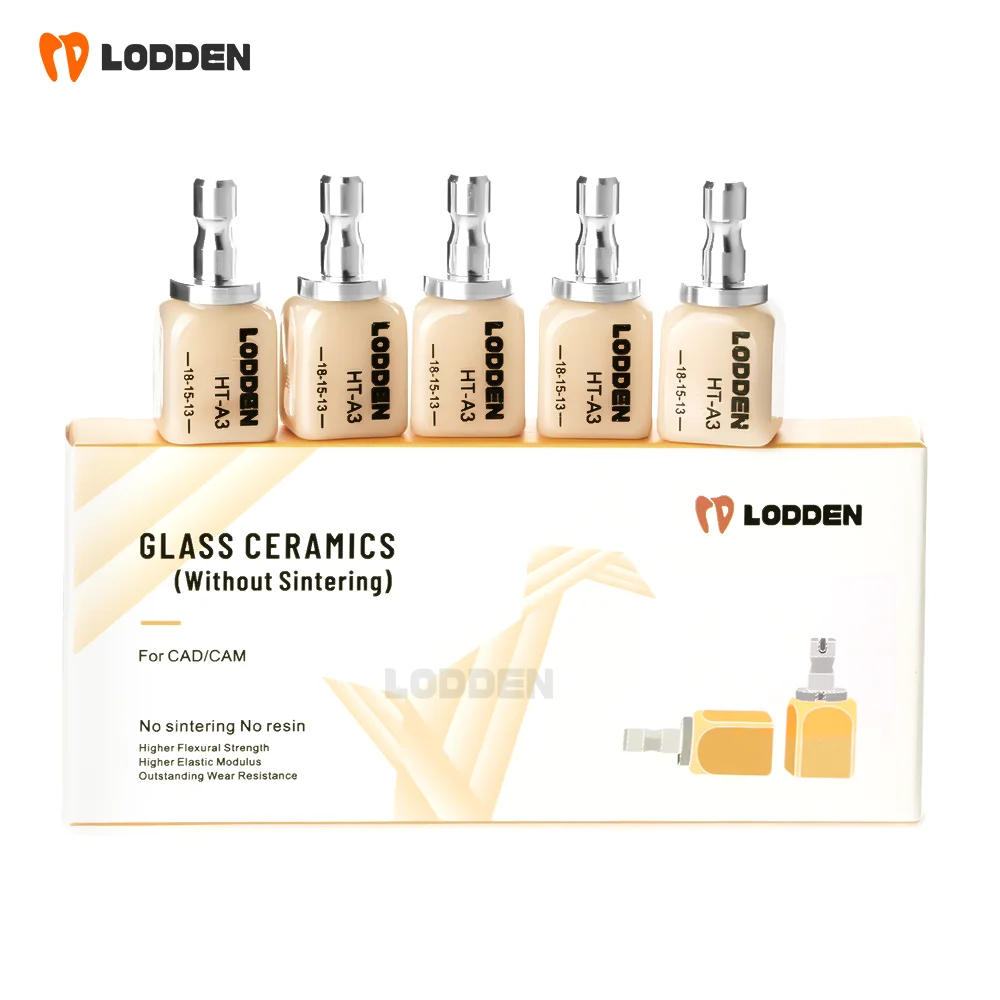 

LODDEN 5pcs Dental Lithium Disilicate Blocks Without Sintering C14 Glass Ceramic Blocks Instant Restoration Dental Lab Materials