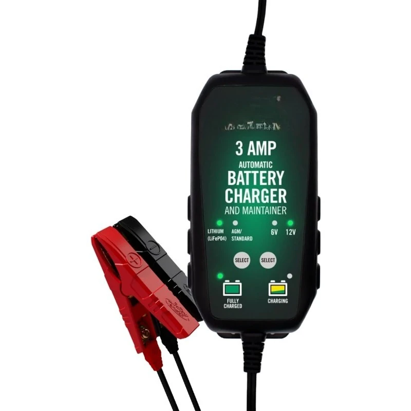 เครื่องชาร์จและผู้ดูแลแบตเตอรี่ 3 AMP - สลับยานยนต์ 12V หรือ 6V อัตโนมัติอัจฉริยะสําหรับรถยนต์ SUV และรถบรรทุก