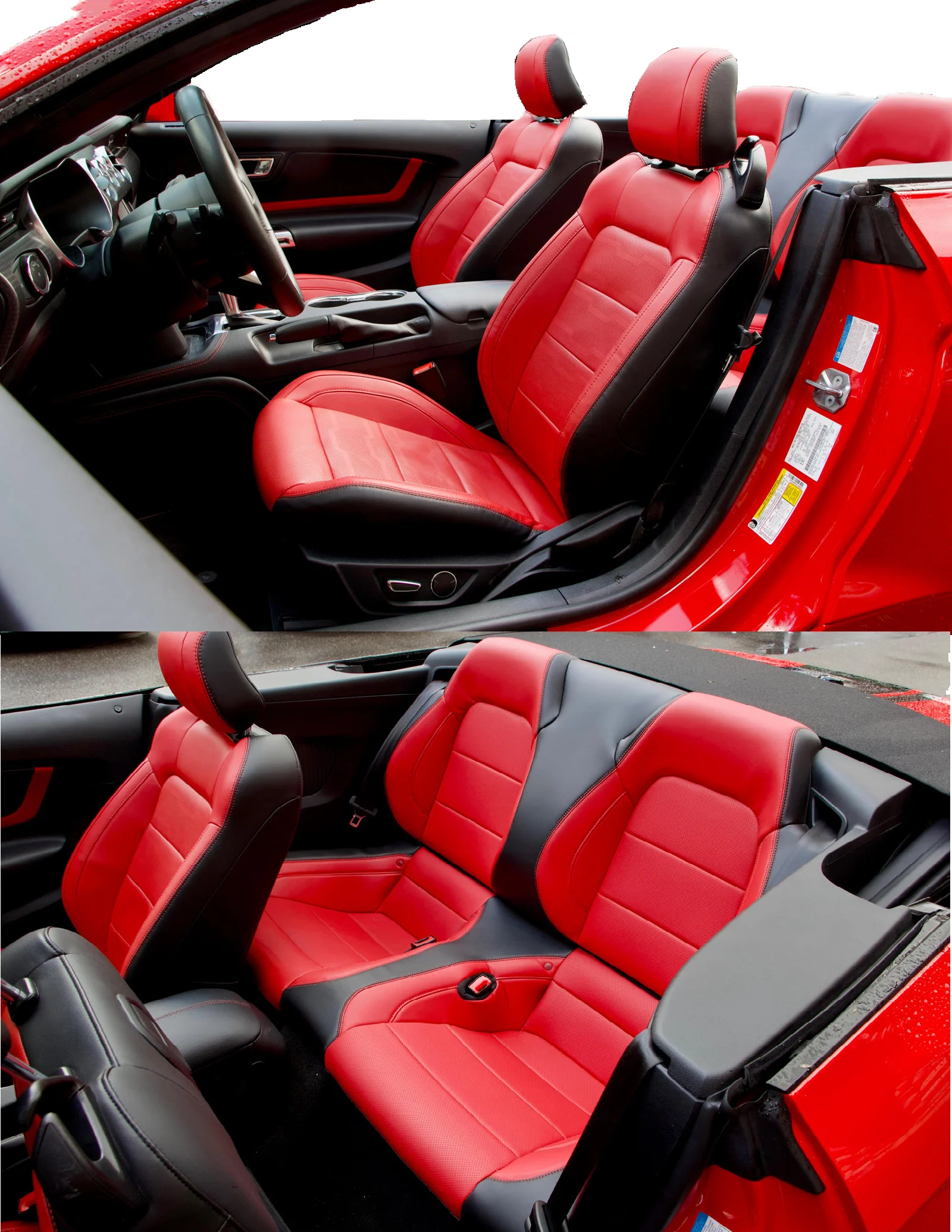 

Custom Fit for 2015-2024 Mustang Convertible Car Seat Covers Full Set Durable Quality Material for Ford Mustang Convertible