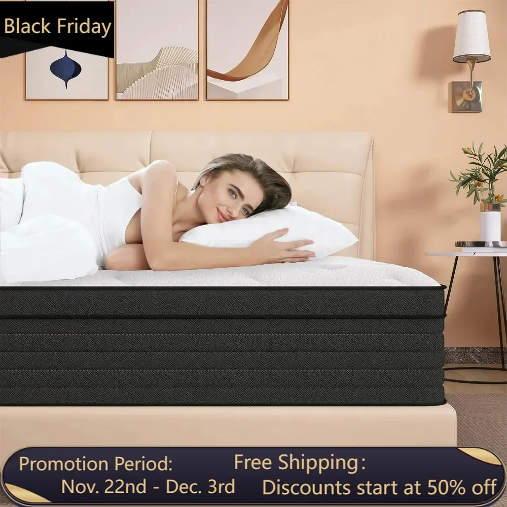 10 Zoll unabhängige Beutel feder, mit Gel-Memory-Schwamm, Box-Matratze mittlerer Härte, mit Drucken tlastungs vorrichtung