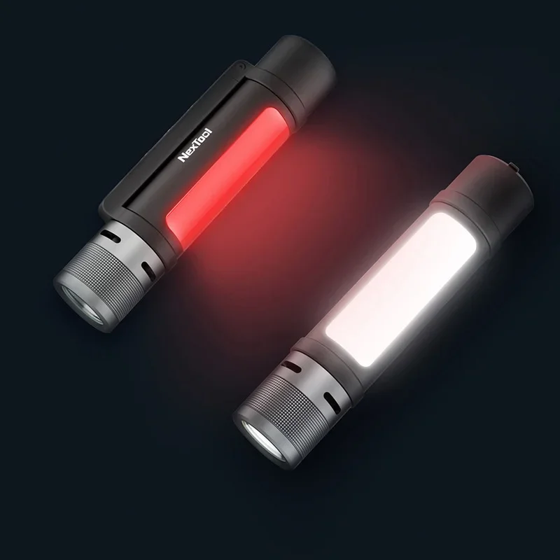 Smart NEXTOOL 6-in-1 1000lm Dual-light Zoomable Alarm Flashlight USB-C Rechargeable Mobile Power Bank Magnetic Camping Work