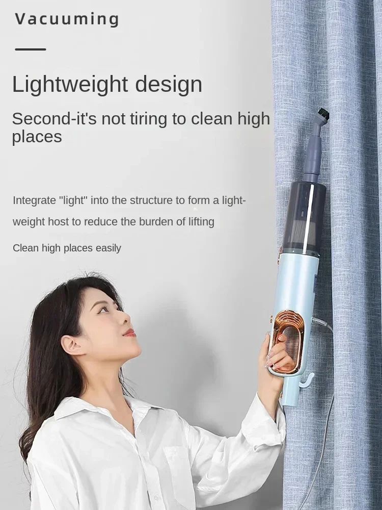 Indoor vacuum cleaner, household small, high-power, and multifunctional hand push bed mite removal and floor mopping integrated