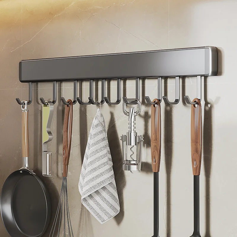 

Kitchen Utensil Hooks Rack Organizer Storage shelves Wall Mounted Spoon Holder Organizer Kitchen Utensil Accessories