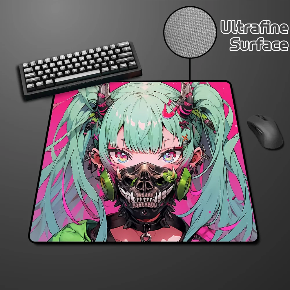 

Game Mouse Pad 400X450MM Speed Mousepad Anime Mask Girl Uitrafine Surface for Mousepads Gamer High Elastic Non-slip Mouse Mat