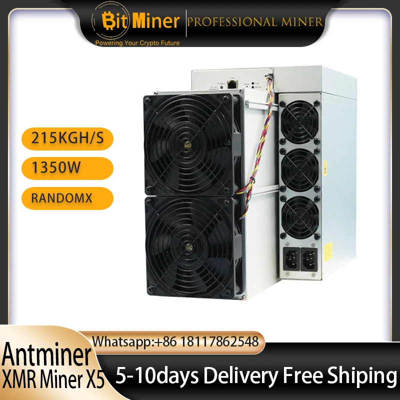 

New Antminer X5 212K 1350W RandomX Algorithm Air-cooling Miner Crypto Asic Miner With PSU