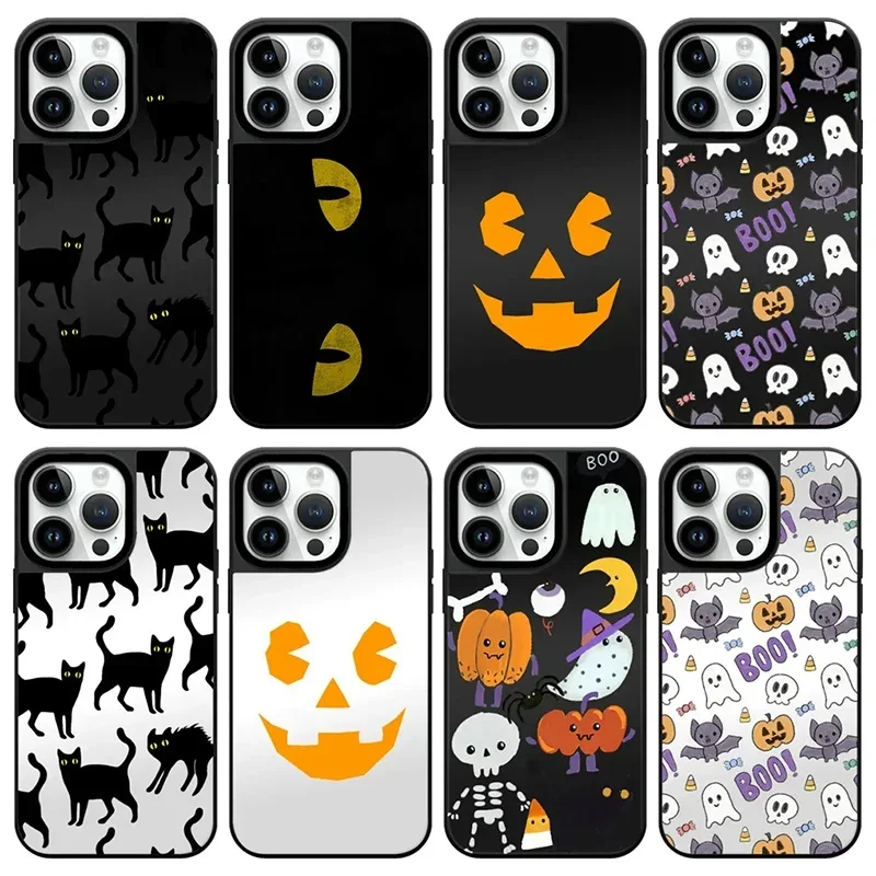 

Halloween Black Cat Mirror iPhone 11 12 13 14 15 16 Pro Max Case - Protective iPhone Case with MagSafe