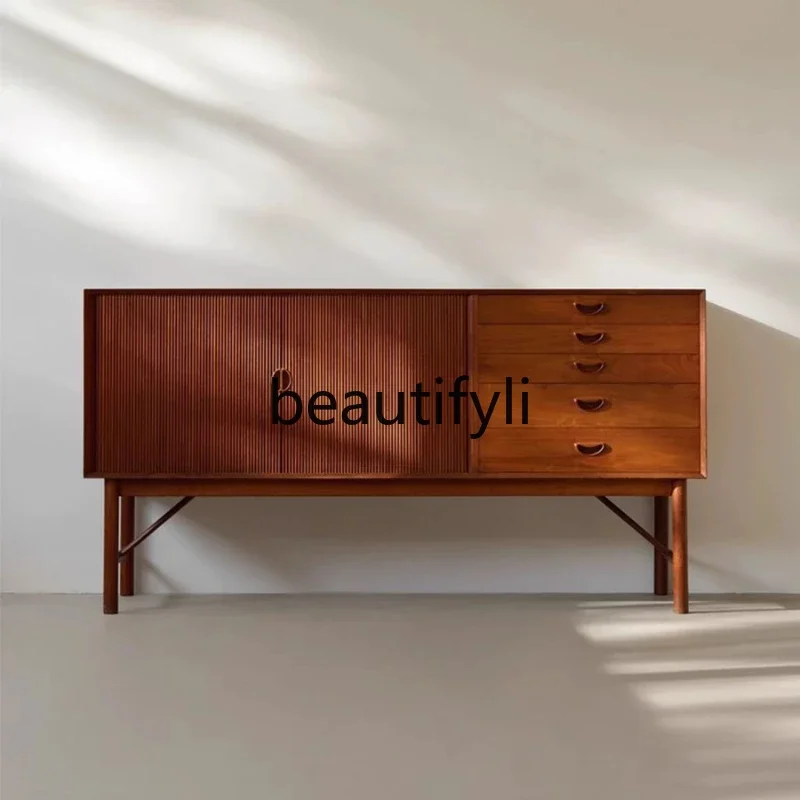 

D80 Side cabinet Cherry wood storage Burmese teak sideboard TV cabinet