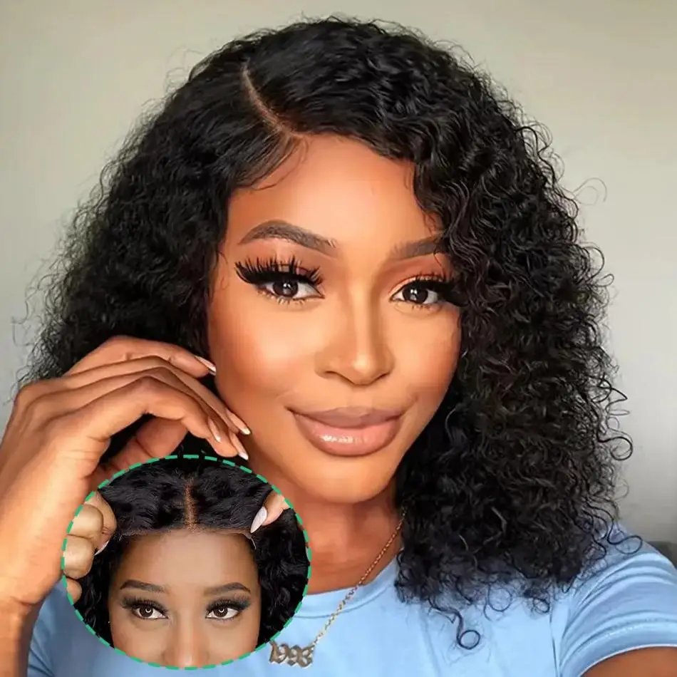 Short Bob Wig Lace Front Wigs 4X4 Glueless Curly Wigs Human Hair  Closure Wigs 5X5 Hd Lace Frontal Wig Human Hair Hd Lace Wig