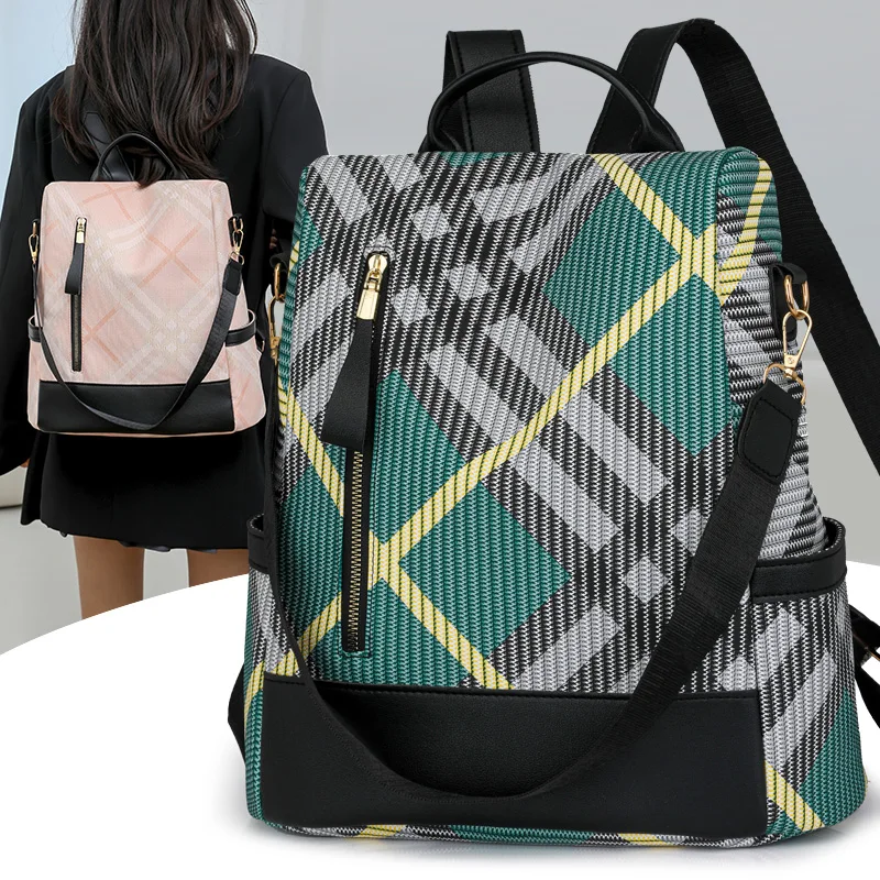 ريترو ستايل عالية السعة حقائب النساء مكافحة سرقة تصميم حقيبة الظهر عادية السفر بولي Leather الجلود الإناث حقيبة الظهر المرأة حقائب كتف جديدة