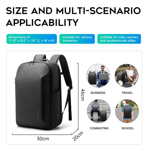 Imagen 2 del producto BANGE nuevo Casual multibolsillos gran capacidad diario 15,6 pulgadas portátil ligero impermeable para viaje de negocios mochila espaçosa para hombres con YKK