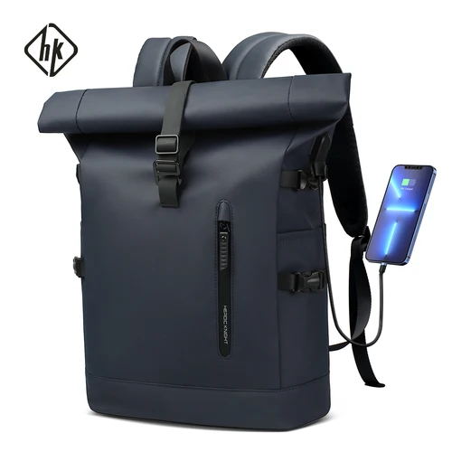 Mochila grande para ordenador portátil HK de 15,6 pulgadas, mochila de viaje antirrobo para hombre, mochila escolar para bicicleta de negocios y universidad con puerto USB