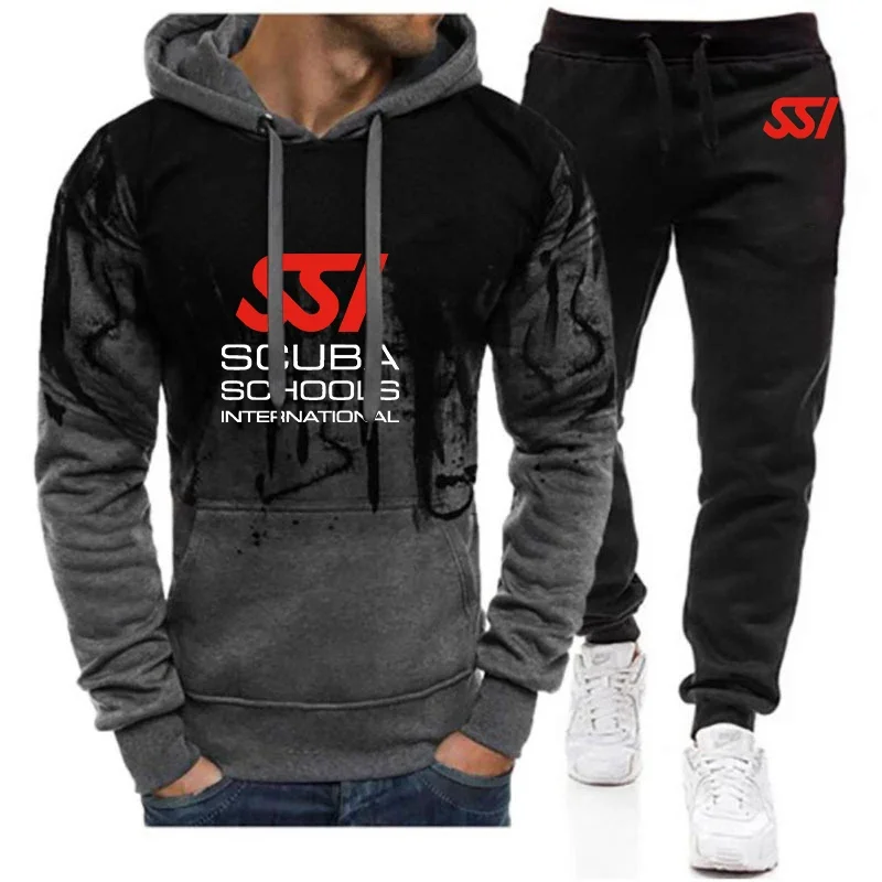 

2024 New Scuba Diving Dive SSI Mens Spring Autumn Harajuku Jacket Sport Gradient Hoodie Popular Casual Comfortable Versatile Set