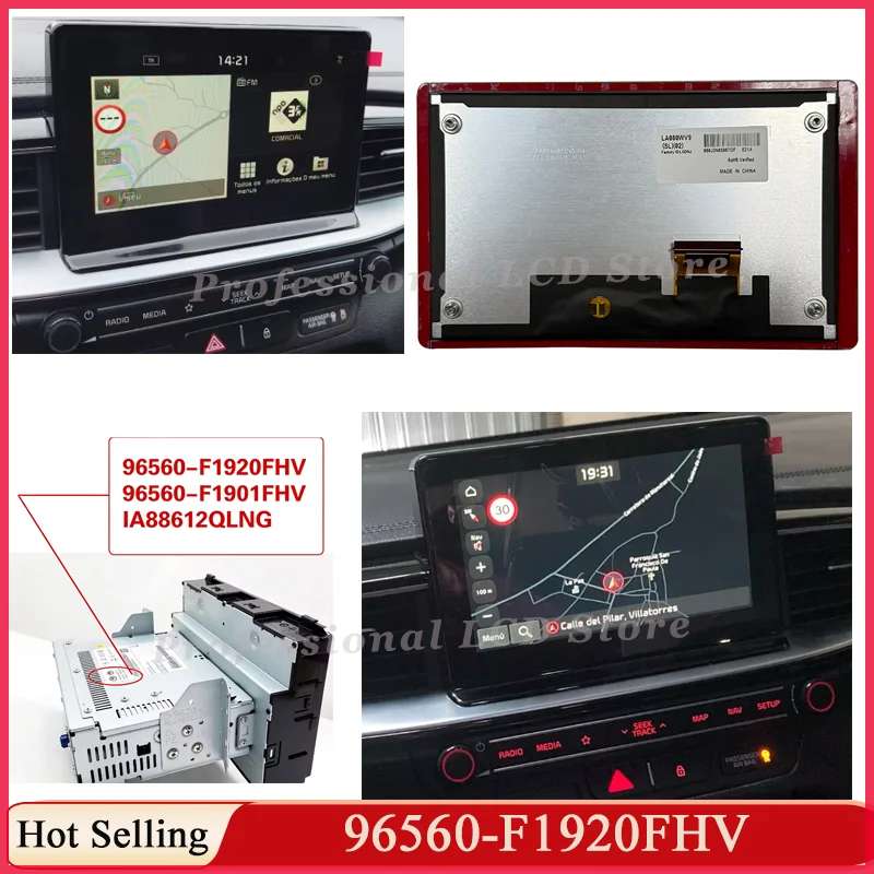 96560-F1920FHV 96560-F1901FHV 8 Inch LCD Display Touch Screen For 2019 K IA Sportage IV 4 SAT Navigation IA88612QLNG LCD Screen
