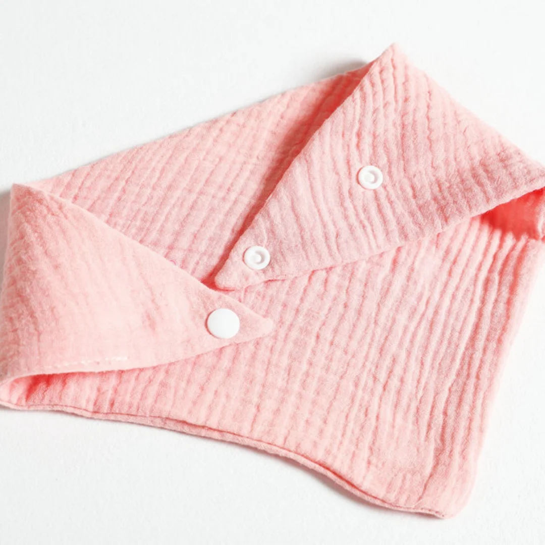 5PCS Baby Bib Soft Breathable Bibผ้าฝ้ายผ้าSnap BibsทารกTeething Bibพิมพ์ผ้าพันคอคอพยาบาลSupply