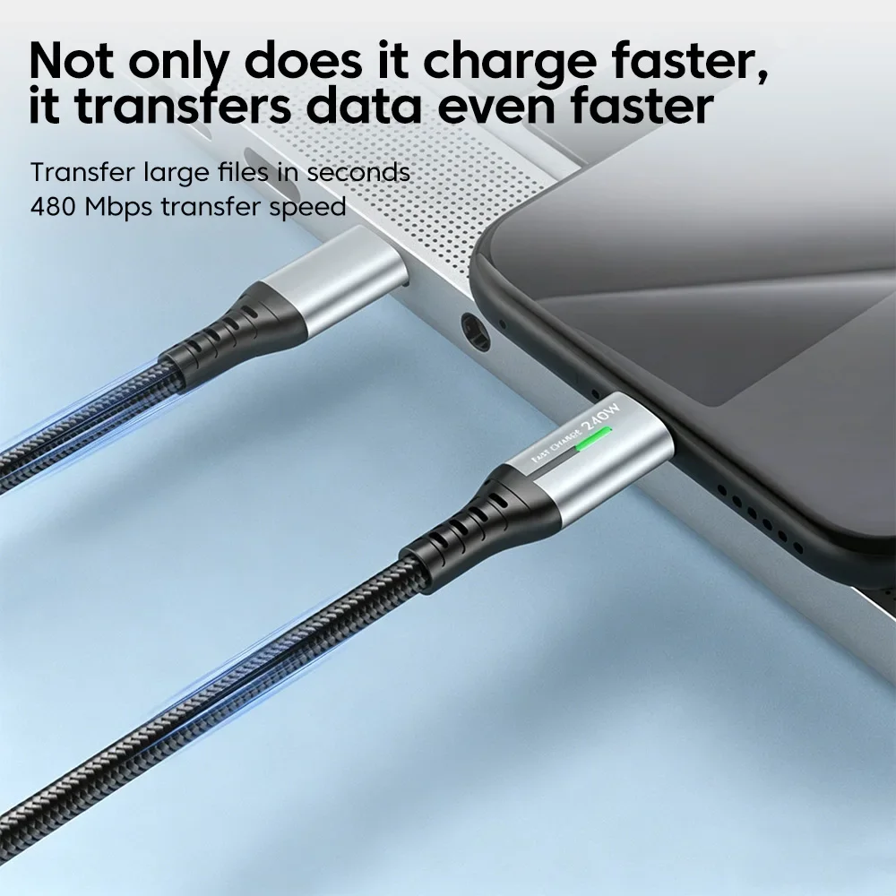 240W 6A Type C to USB C Cable PD Quick Charge Fast Charging Type C to Type C for iPhone 15 16 17 Macbook Samsung Xiaomi Huawei