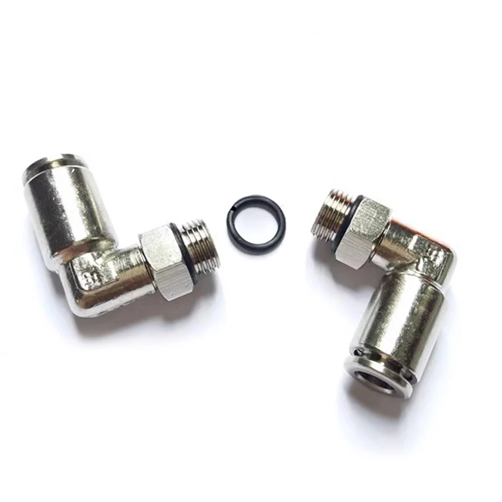 PL-G pneumatic quick connector all copper nickel plated external thread G1/8 1/4 3/8 1/2 PU pipe 10mm with sealing ring PL8-G02