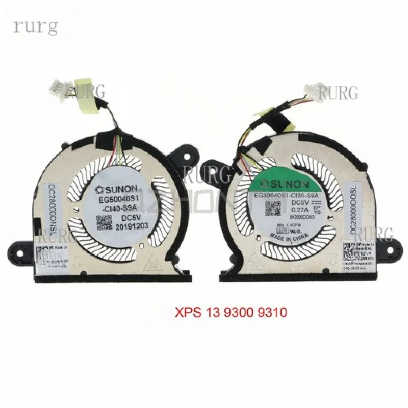 

L New For Dell XPS 13 9300 9310 CPU+GPU Cooling Fan 2020 0WX28K 0FRK0V