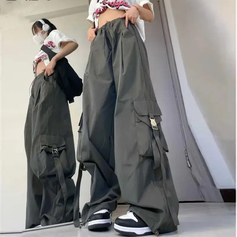 

American Overalls Female Spring And Autumn Large Pocket Casual Pants Hip-Hop Straight Wide-Leg Couple Pants Male Women