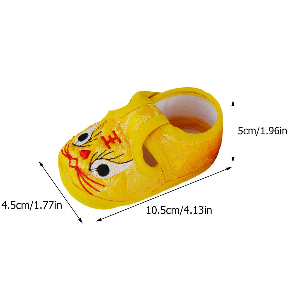 زوج واحد من أحذية الأطفال الكرتونية مقاس 13 بتصميم رأس النمر نونسليب خفيفة الوزن لحديثي الولادة أحذية مشي للرضع قابلة للتنفس ورائعة #4