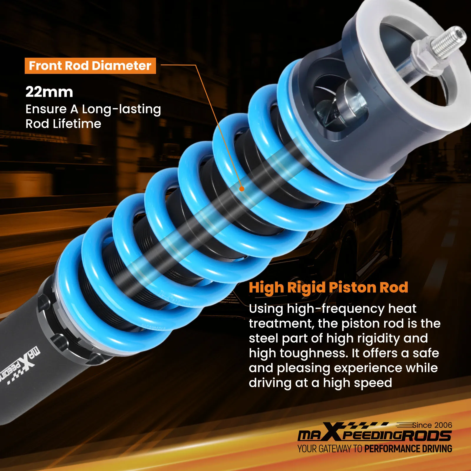 T6 Coilover Lowering Kit Shocks Struts Assembly for AU DI A4/S4 FWD AWD B6 8E 8H B7 8E 8H 2002-2008 STREET Use