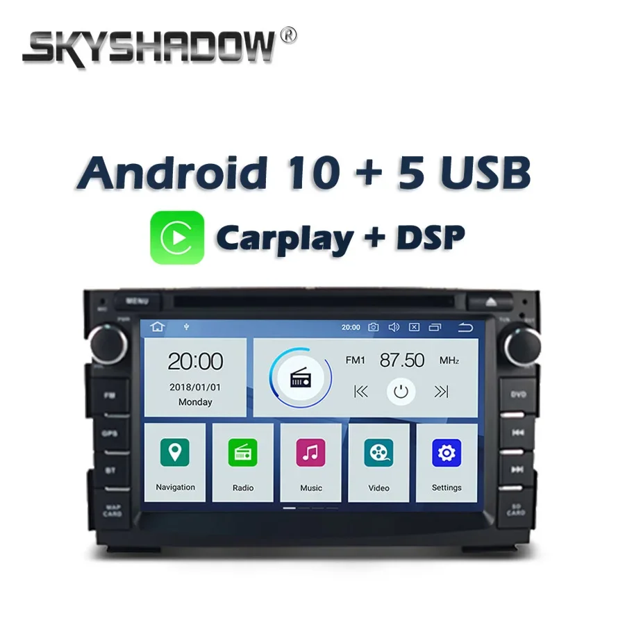 Carplay PX6 IPS DSP Android 10 4GB+64G Car DVD Player GPS Map Wifi DVR camera Radio Bluetooth For Kia Ceed 2009 2010 2011 2012