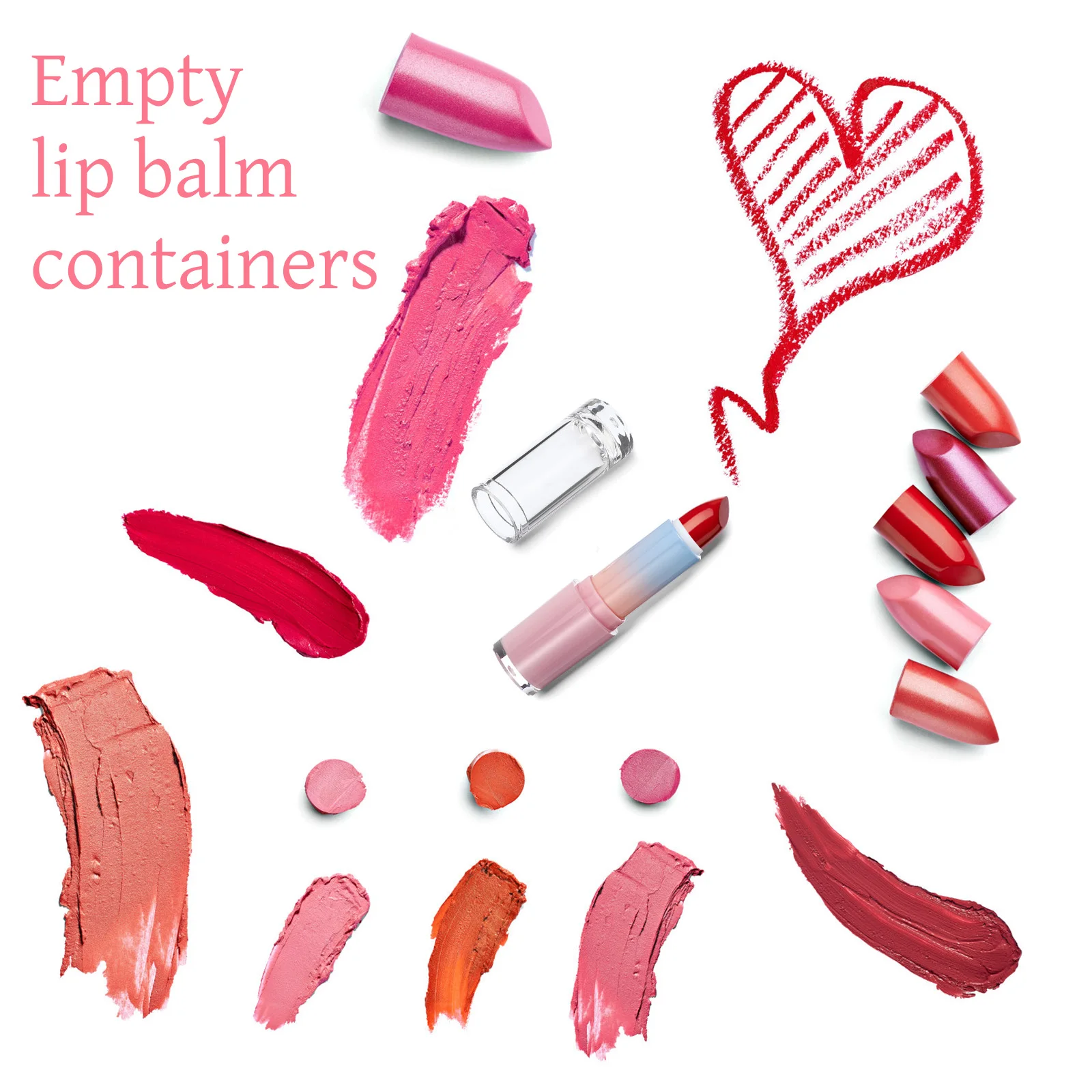 

5 Pcs Lipstick Tube Empty Clear Plastic DIY Refillable Container Gradient Fashion Travel Lip Balm Tubes Containers