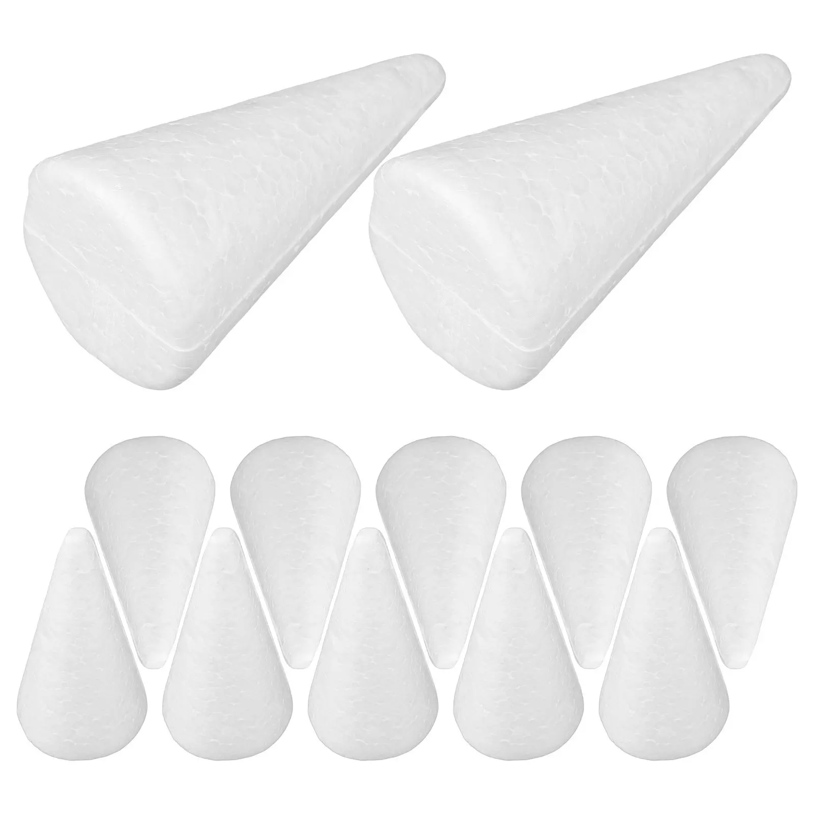 

12Pcs White Foam Cones Solid Craft Cones DIY Christmas Cake Stand Flower Craft Projects Cone Ornament