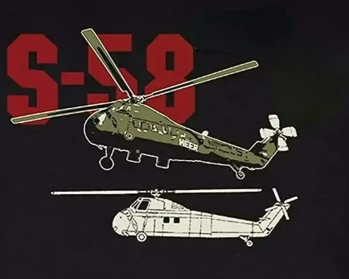 Army H-34 S-58 Transport Helicopter T-Shirt 100% Cotton O-Neck Summer Short Sleeve Casual Mens T-shirt Size S-3XL