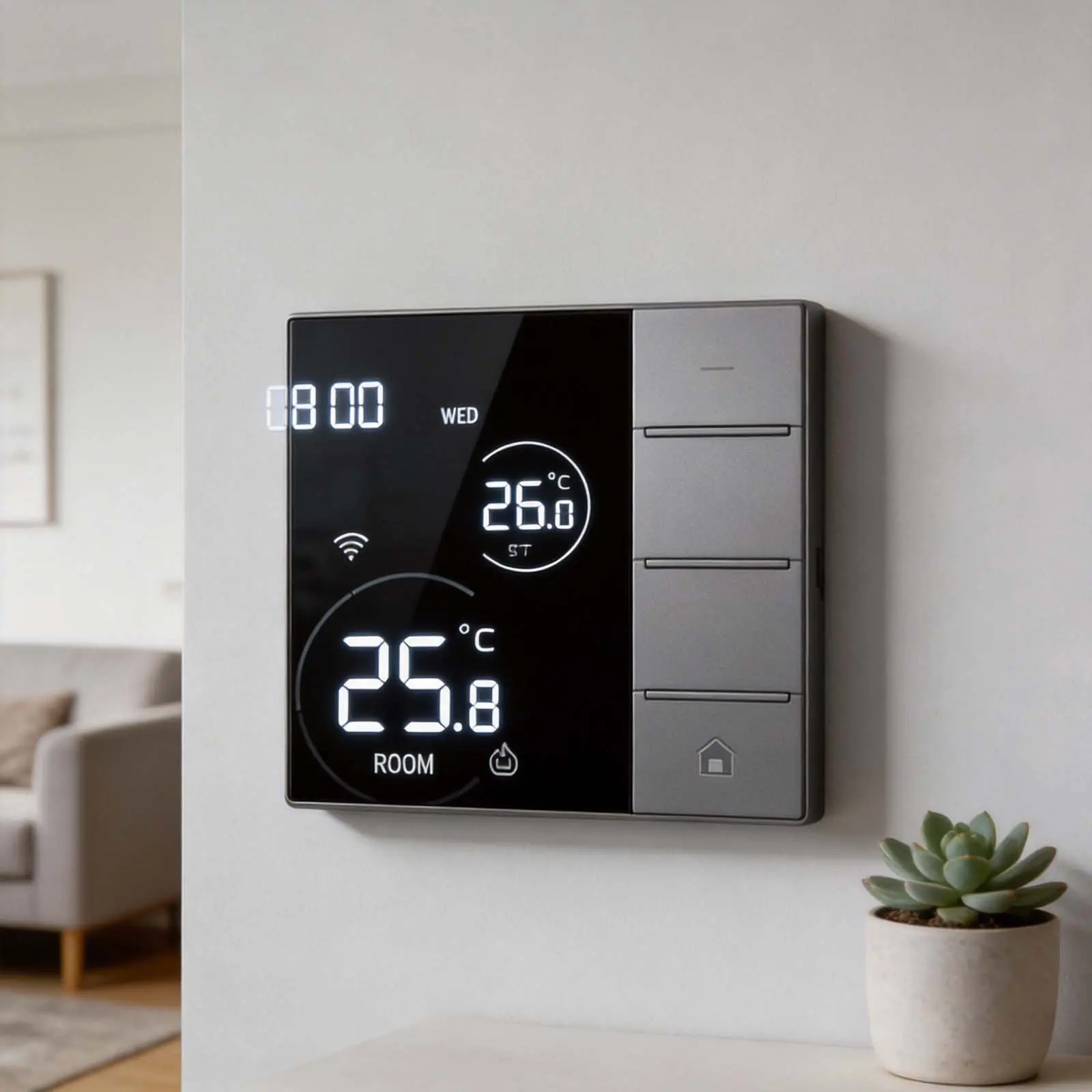 

Remote Control Hydronic Thermostat For Hydronic Heating User-friendly Interface ABS Plastic Housing Energy Saving Mode