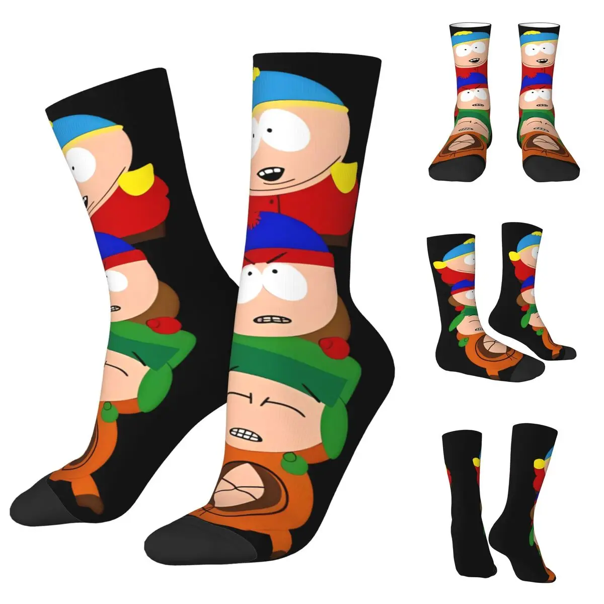 S-southpark Theme Breaking Park cosy High elasticity polyester fiber Unisex Hiking Happy 3D printing Street Style Crazy Sock