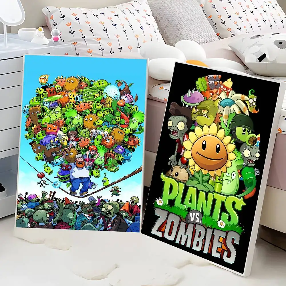 P-Plants مقابل الزومبي أنيمي الملصقات لزجة ورق أبيض ملصق DIY غرفة بار مقهى Kawaii غرفة ديكور #2