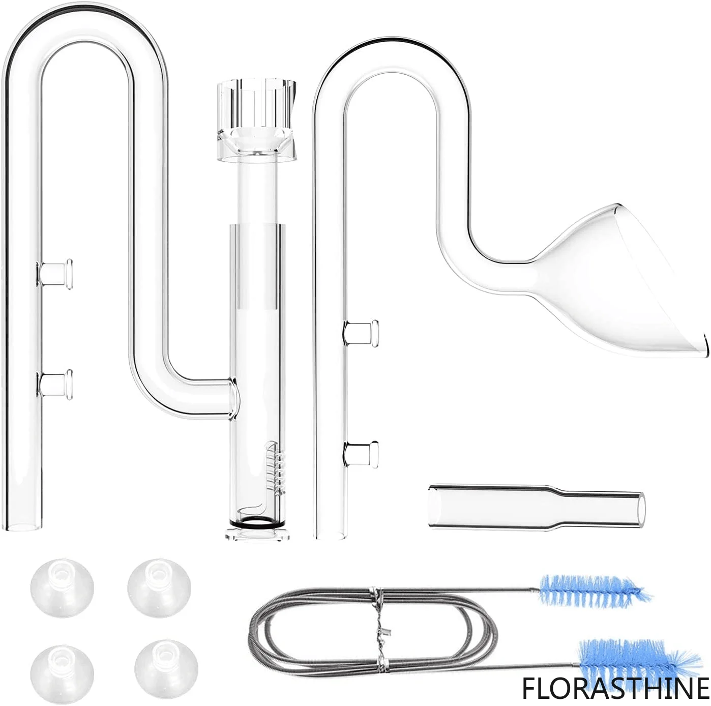 Aquatic Mini Glass Lily Pipe Protein Skimmer Inflow and Outflow Nano Mini Tank Filter System for Fish Tank Accessories