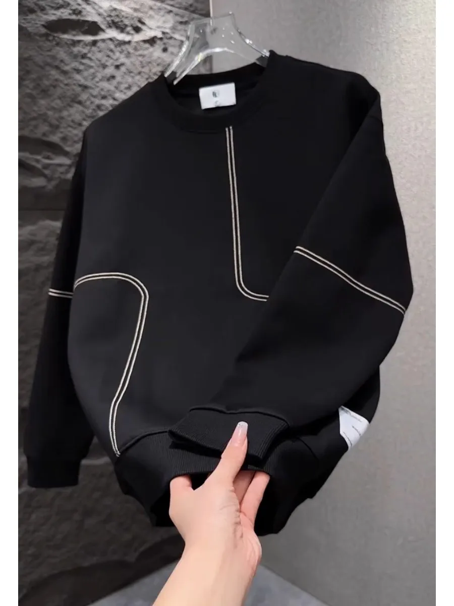 

Classic Casual Long Sleeve round Neck Pullover Men's Sweatshirt Spring Autumn New Style Fashionable Versatile Comfortable Pol...