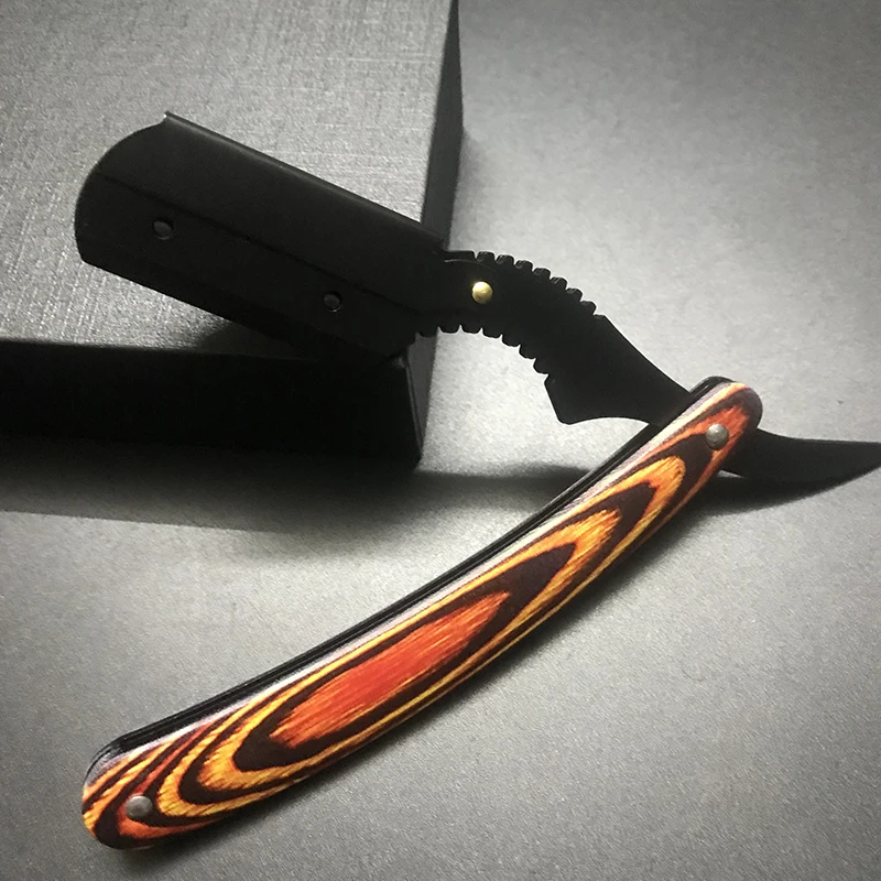 Мужская парикмахерская бритва, профессиональная ручная бритва с прямыми краями, пластиковая бритва из нержавеющей стали, складная бритва для бритья, резак для бороды