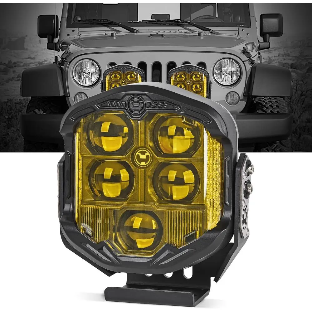

95W 7 Amber Yellow Off-Road Light, 10800LM High Beam for Jeep Wrangler, Trucks, SUVs, UTVs, 4x4 Vehicles, 1 Unit