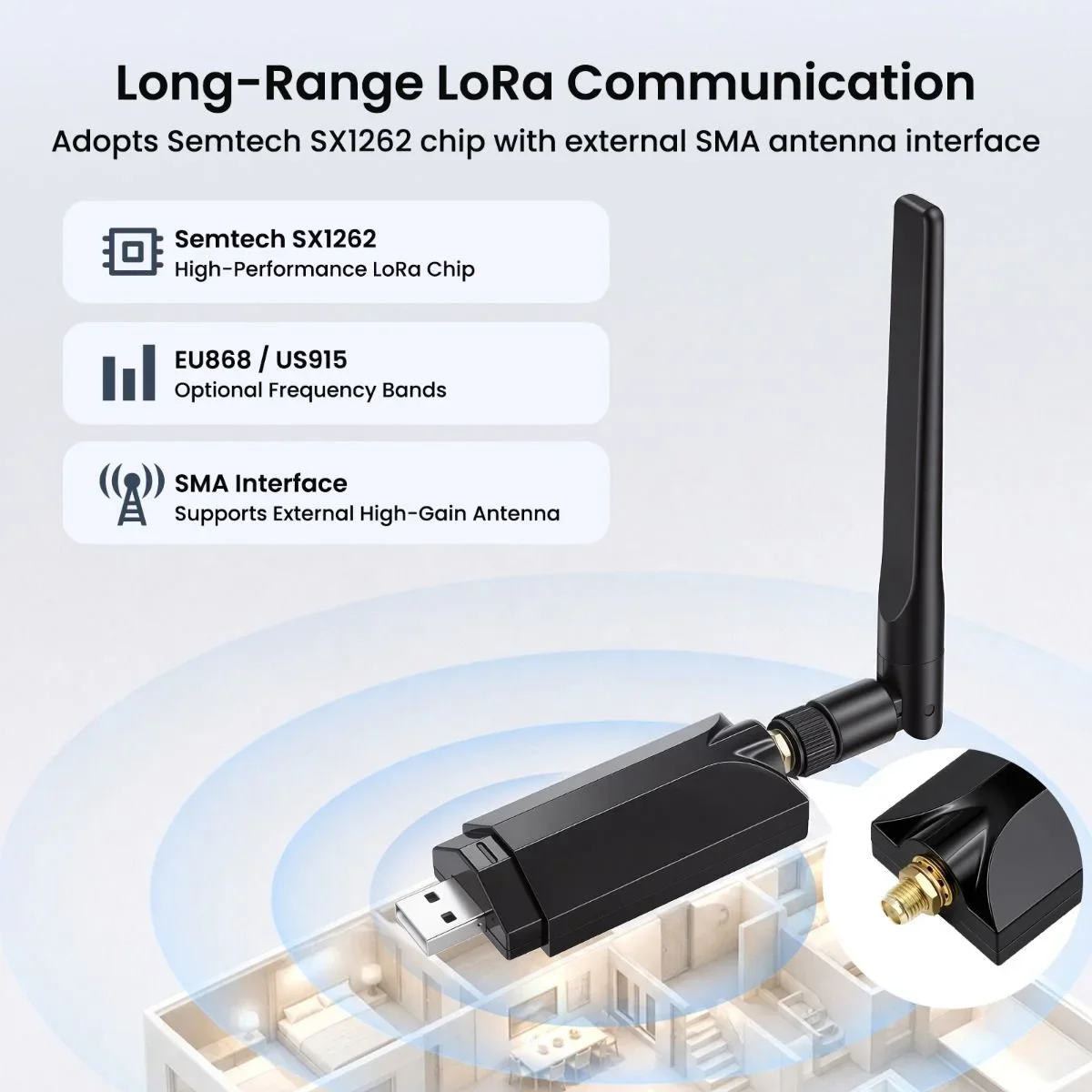 Hot Sale Elecrow Meshstick SX1262 TCXO LoRa Module -USB Plug-and-Play SPI Interface for Meshtastic Mesh Networking-free shipping