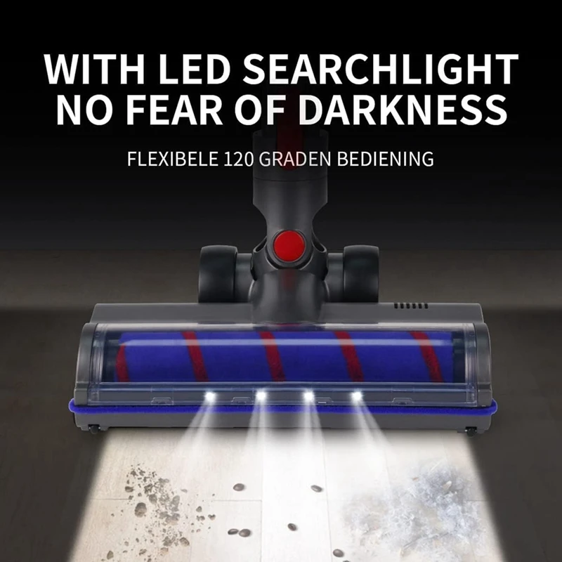 Substituição de cabeça YCOC para Dyson V7 V8 V10 V11 V15, peças de reposição a vácuo, rolo macio com liberação rápida e luzes LED